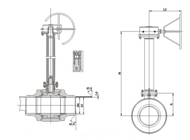 Q61F/H/Y加長桿埋地式全焊接球閥結(jié)構(gòu)圖