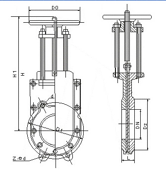 Z73H-6手動(dòng)漿液閥結(jié)構(gòu)圖