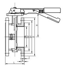 手動全襯氟法蘭蝶閥結構圖